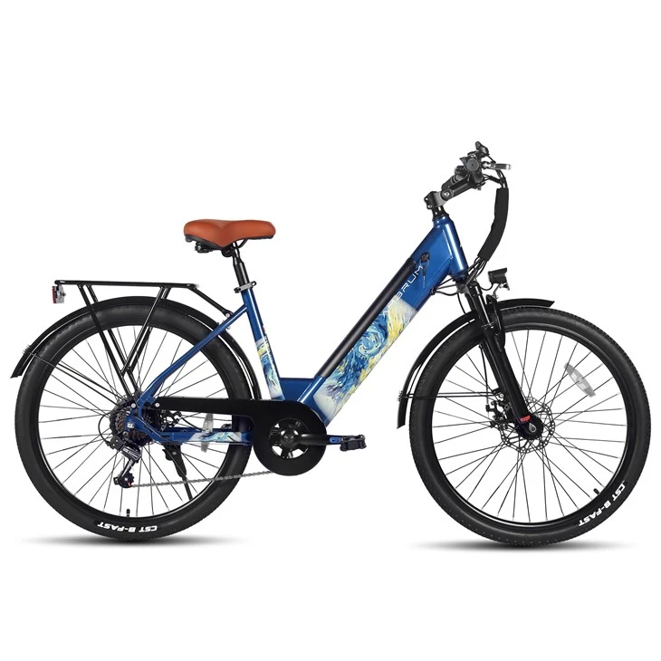Hiland 26 inčni električni biciklistički kabel - aktivirana mehanički disk kočnica straga 7 - prijenos brzine visok - Carbon Steel 500W motor 36V 15H Battery City EBike EBike