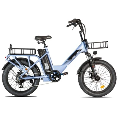 HILAND 20-inčni E bicikl, 250 W, motor sa stražnjom glavčinom, okvir od aluminijske legure, 7 brzina, debela guma, električni teretni bicikl