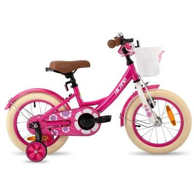 Joykie Hiland djevojke Bike za malu djecu i djecu u dobi od 2-7 godina, 12 14 16 inčni dječji bicikl za dječaka i djevojčicu s kotačima za trening košara za belo stražnji nosač